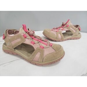 NEW Lands End Sport Sandal‎ Women 7 Sport Hiking Closed Toe Pink Suede Walking